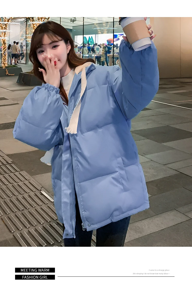 Winter Short Jacket Woman Parkas 2025 Thick Warm Spliced Hooded Parka Oversized Korean Fashion Loose Cotton Padded Outerwear