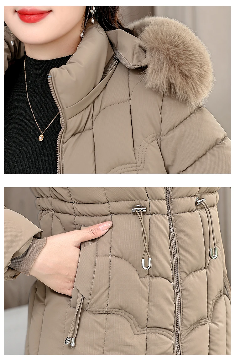 Winter 2026 New Down Jacket Women Parkas Fashion High-Quality Warm Cotton Padded Coat Ladies Short Overcoat Hooded Overwear Tops