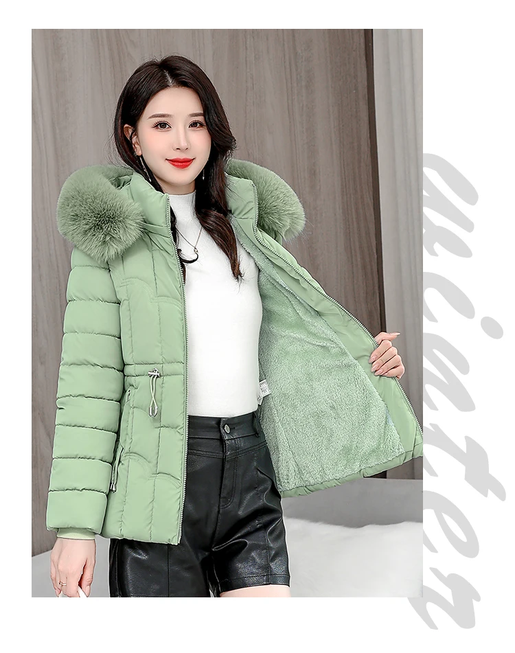 Winter 2026 New Down Jacket Women Parkas Fashion High-Quality Warm Cotton Padded Coat Ladies Short Overcoat Hooded Overwear Tops