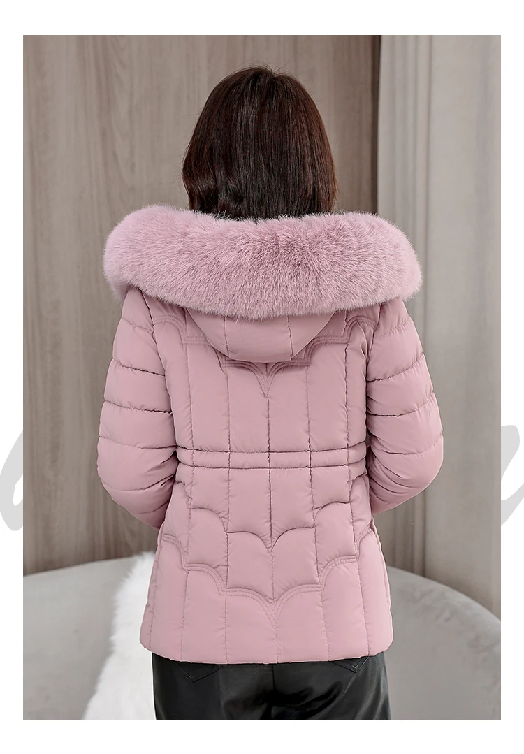 Winter 2026 New Down Jacket Women Parkas Fashion High-Quality Warm Cotton Padded Coat Ladies Short Overcoat Hooded Overwear Tops