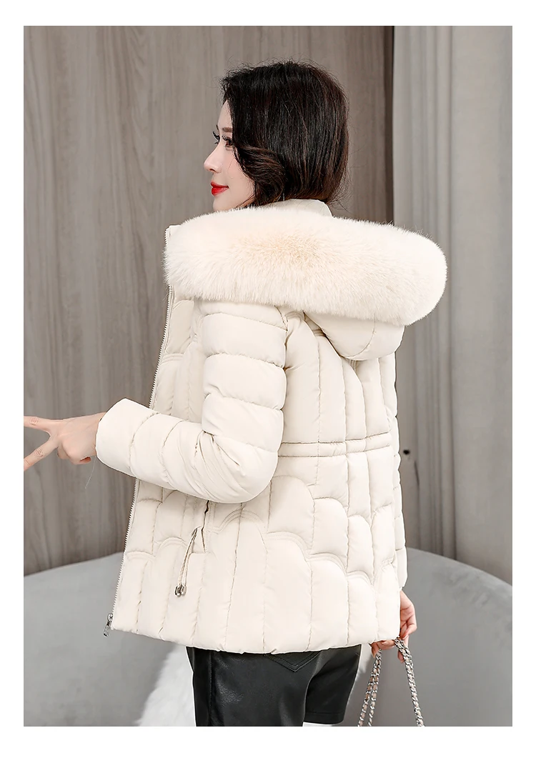 Winter 2026 New Down Jacket Women Parkas Fashion High-Quality Warm Cotton Padded Coat Ladies Short Overcoat Hooded Overwear Tops