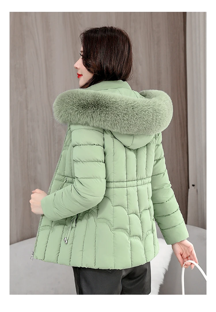 Winter 2026 New Down Jacket Women Parkas Fashion High-Quality Warm Cotton Padded Coat Ladies Short Overcoat Hooded Overwear Tops