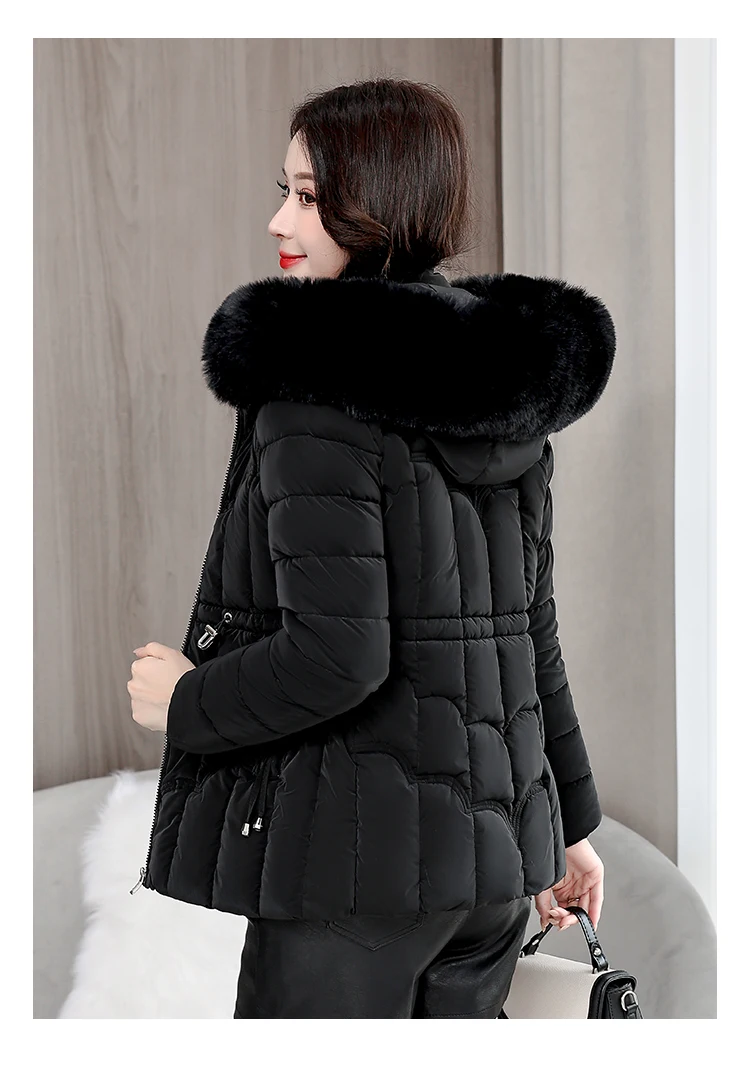 Winter 2026 New Down Jacket Women Parkas Fashion High-Quality Warm Cotton Padded Coat Ladies Short Overcoat Hooded Overwear Tops