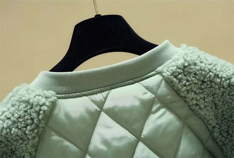 Women's Winter Parka 2025 New Imitation Lamb Hair Elegant Loose Ladies Coat Fashion Splicing Short Comfortable Female Jacket