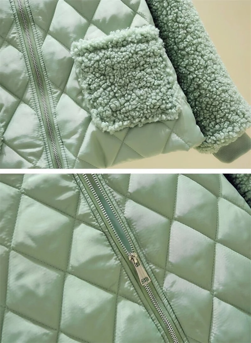 Women's Winter Parka 2025 New Imitation Lamb Hair Elegant Loose Ladies Coat Fashion Splicing Short Comfortable Female Jacket