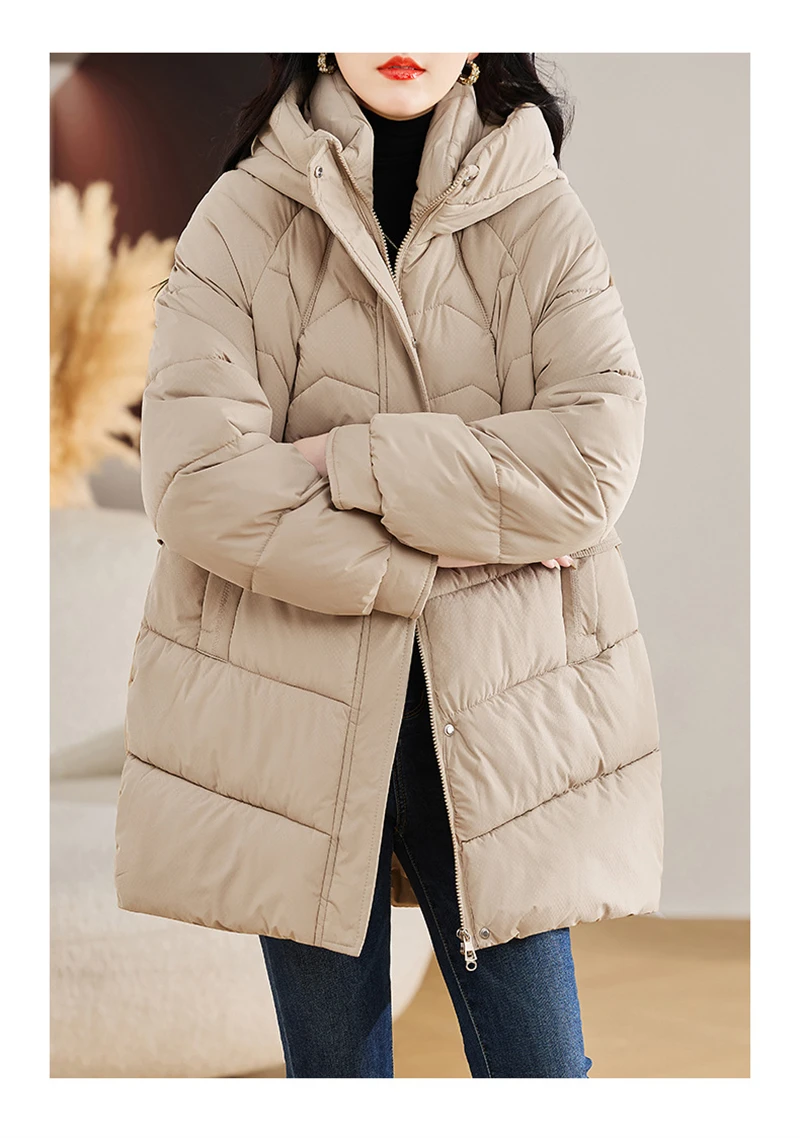 New Winter Women Parka Hooded Jackets Thicken Warm Cotton-padded Puffer Coats Casual Long Parkas Clothes Loose Outerwear