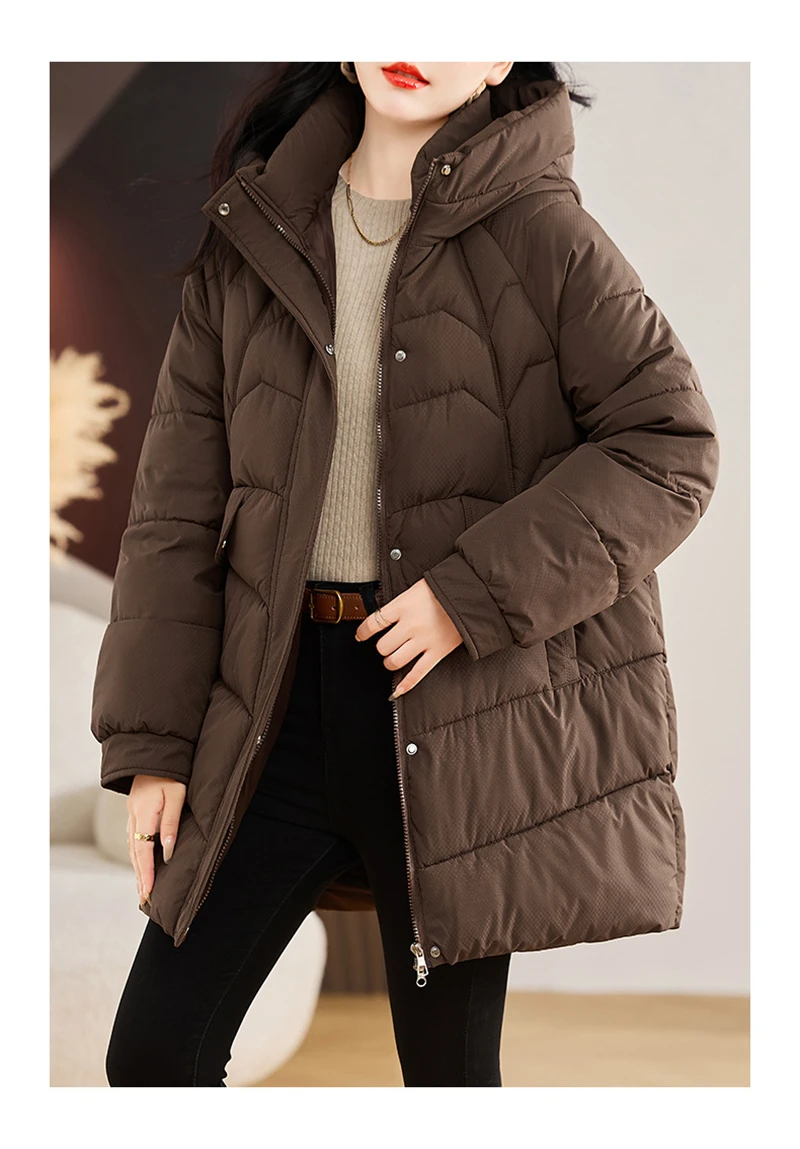 New Winter Women Parka Hooded Jackets Thicken Warm Cotton-padded Puffer Coats Casual Long Parkas Clothes Loose Outerwear