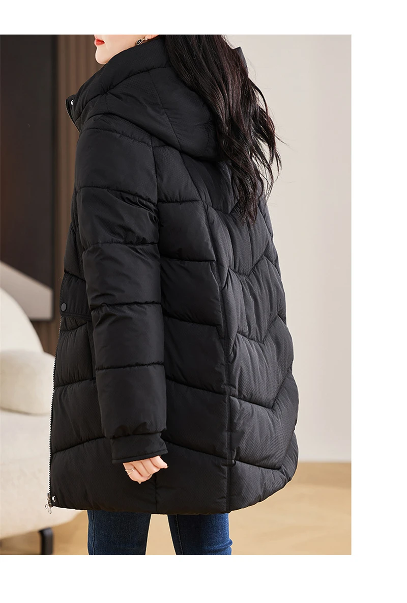 New Winter Women Parka Hooded Jackets Thicken Warm Cotton-padded Puffer Coats Casual Long Parkas Clothes Loose Outerwear