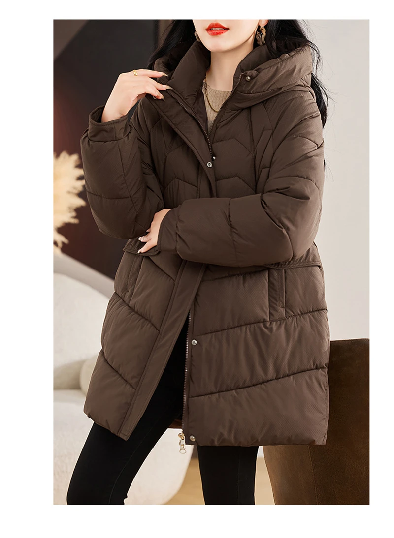 New Winter Women Parka Hooded Jackets Thicken Warm Cotton-padded Puffer Coats Casual Long Parkas Clothes Loose Outerwear