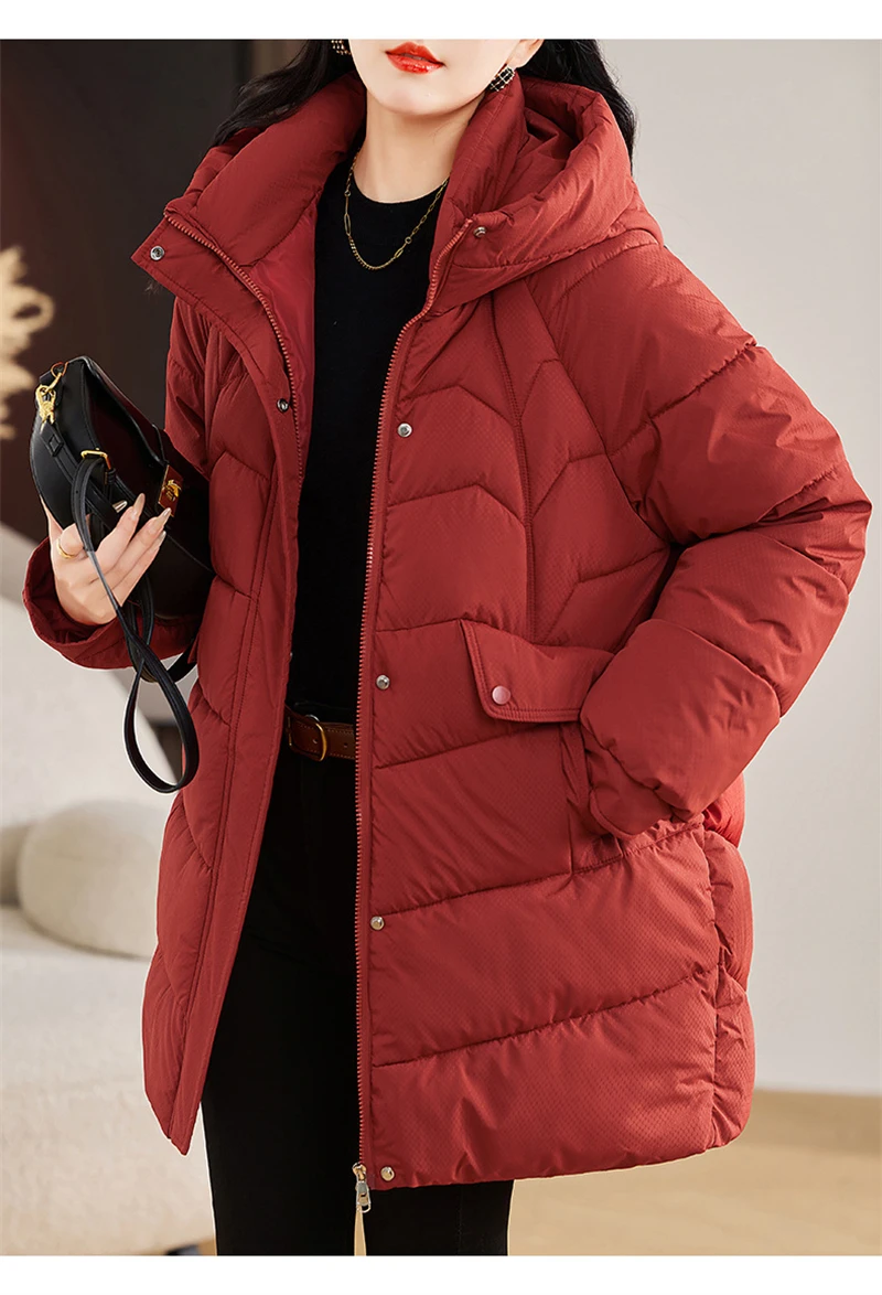 New Winter Women Parka Hooded Jackets Thicken Warm Cotton-padded Puffer Coats Casual Long Parkas Clothes Loose Outerwear