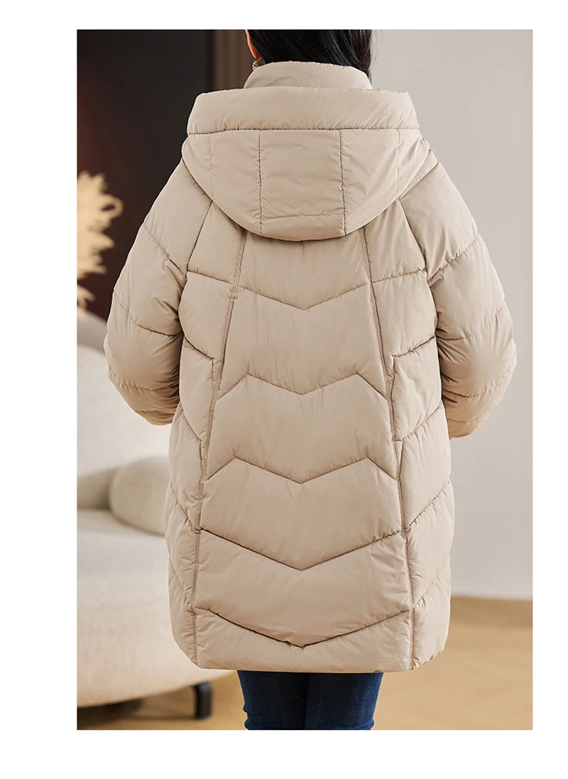 New Winter Women Parka Hooded Jackets Thicken Warm Cotton-padded Puffer Coats Casual Long Parkas Clothes Loose Outerwear