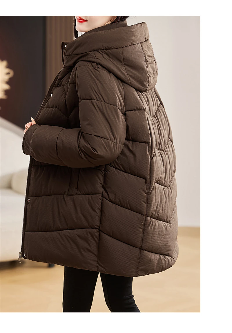 New Winter Women Parka Hooded Jackets Thicken Warm Cotton-padded Puffer Coats Casual Long Parkas Clothes Loose Outerwear