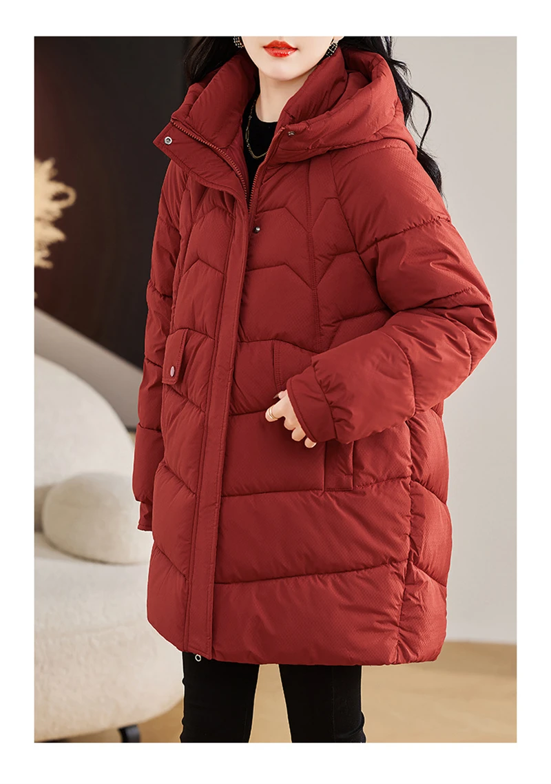 New Winter Women Parka Hooded Jackets Thicken Warm Cotton-padded Puffer Coats Casual Long Parkas Clothes Loose Outerwear