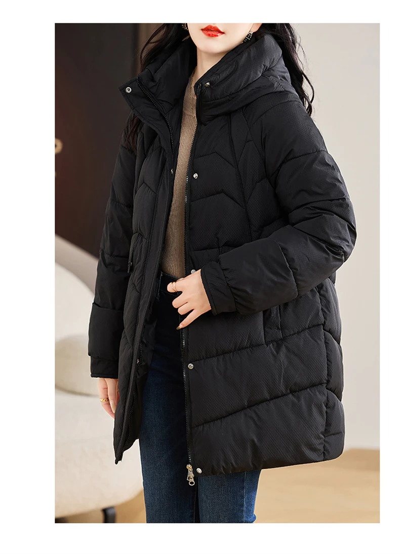 New Winter Women Parka Hooded Jackets Thicken Warm Cotton-padded Puffer Coats Casual Long Parkas Clothes Loose Outerwear