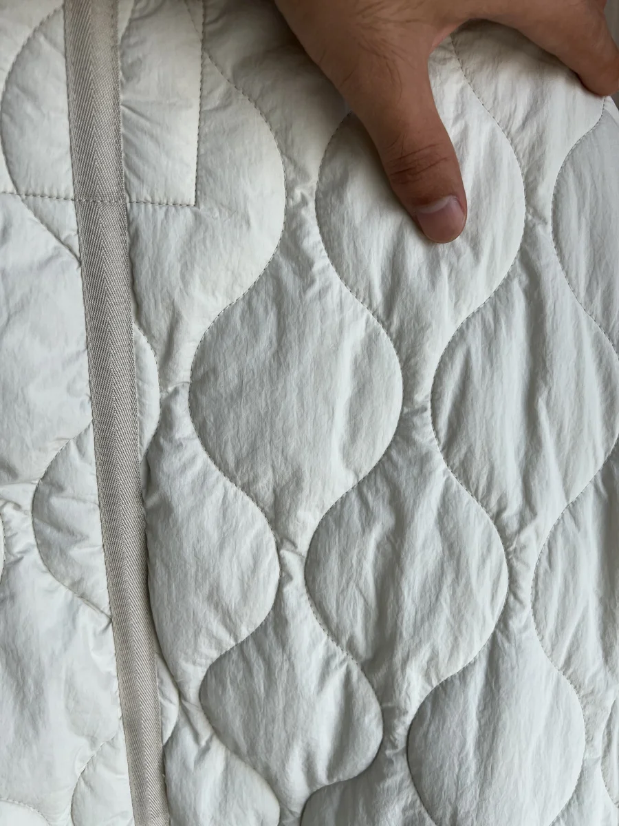 Quilted coat for women ETJ 2025 QUILTED JACKET WITH TIES new beige drawstring high neck pocket clip cotton jacket for women