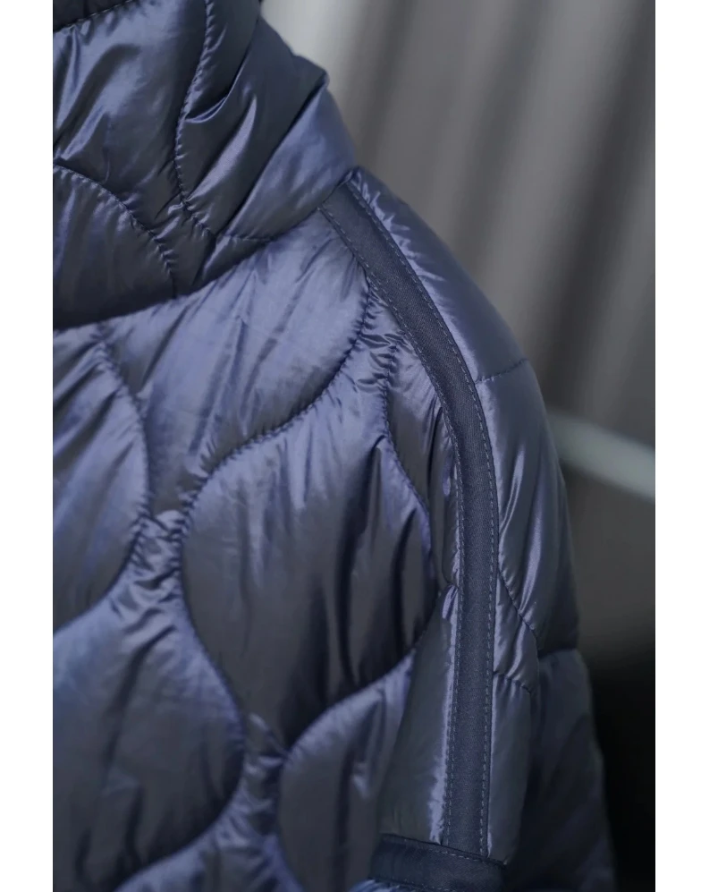 Quilted coat for women ETJ 2025 QUILTED JACKET WITH TIES new beige drawstring high neck pocket clip cotton jacket for women