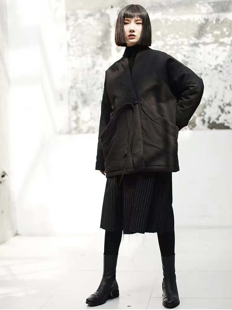 Autumn Winter black Cotton Padded oversized vintage Loose Casual Jackets for Women Coats 2026 clothes woman jacket coat