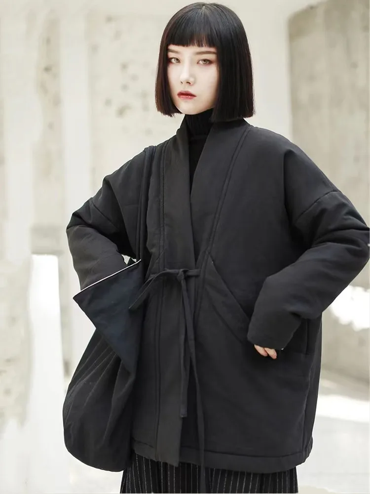 Autumn Winter black Cotton Padded oversized vintage Loose Casual Jackets for Women Coats 2026 clothes woman jacket coat