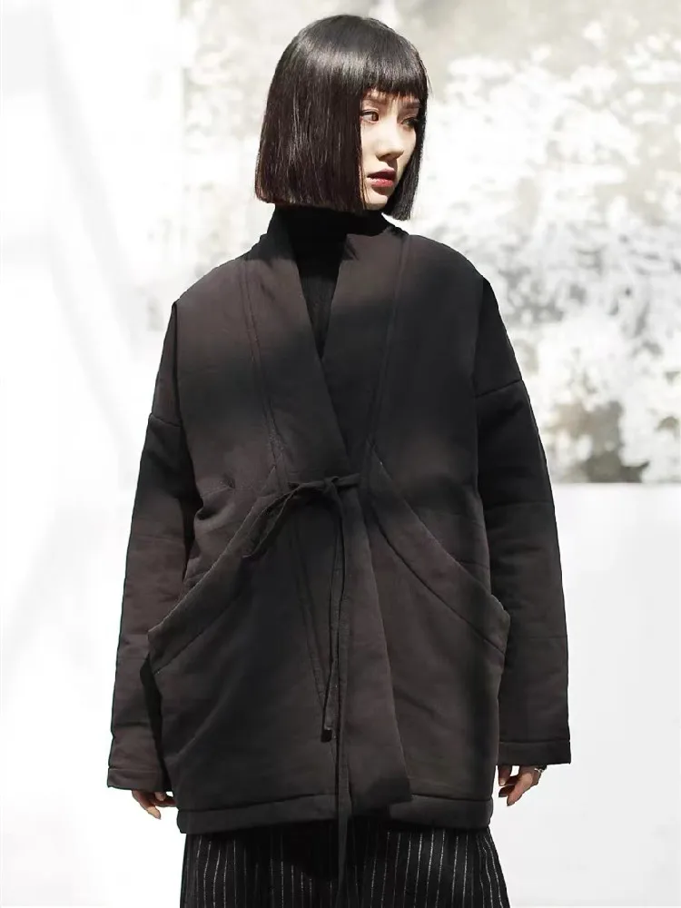 Autumn Winter black Cotton Padded oversized vintage Loose Casual Jackets for Women Coats 2026 clothes woman jacket coat