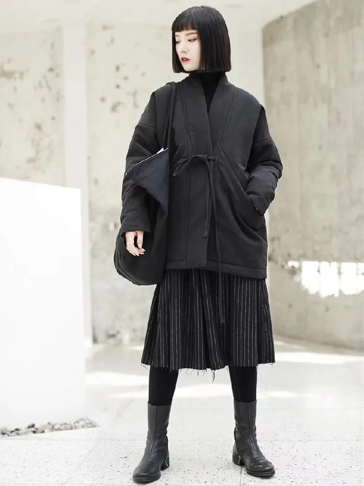 Autumn Winter black Cotton Padded oversized vintage Loose Casual Jackets for Women Coats 2026 clothes woman jacket coat