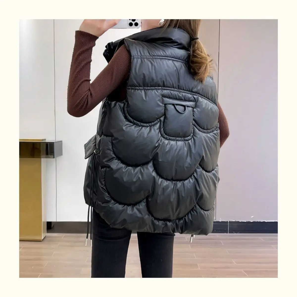 2024 New Outerwear Sustans Vest Women Autumn Winter Short Loose Casual Waistcoat Womens Fashion Large Size Sleeveless Jacket Top