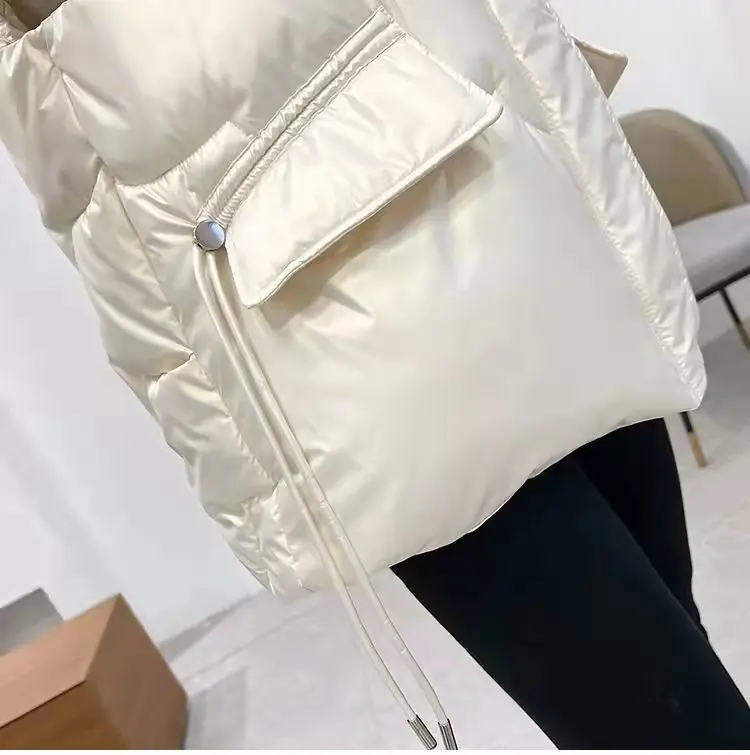 2024 New Outerwear Sustans Vest Women Autumn Winter Short Loose Casual Waistcoat Womens Fashion Large Size Sleeveless Jacket Top