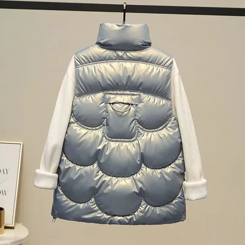 2024 New Outerwear Sustans Vest Women Autumn Winter Short Loose Casual Waistcoat Womens Fashion Large Size Sleeveless Jacket Top