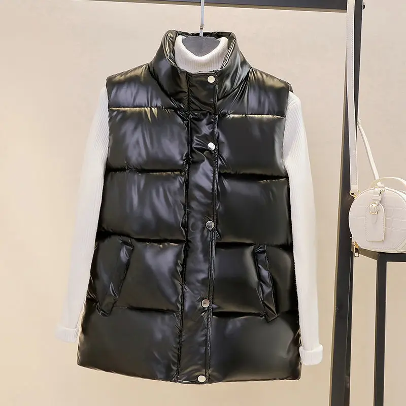 2024 New Outerwear Sustans Vest Women Autumn Winter Short Loose Casual Waistcoat Womens Fashion Large Size Sleeveless Jacket Top