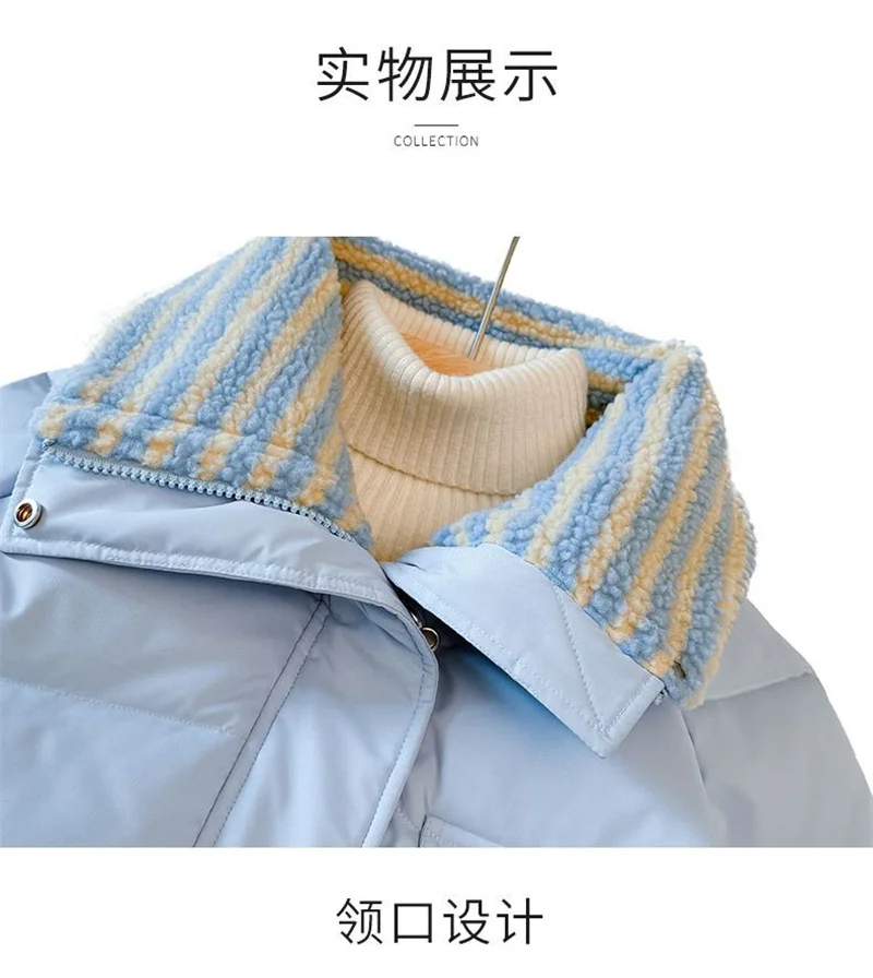 Women Lapel Collar Parkas Jacket Autumn Winter Femme Short Cotton Padded Coat Lady Fashion Long Sleeves Puffer Outwear