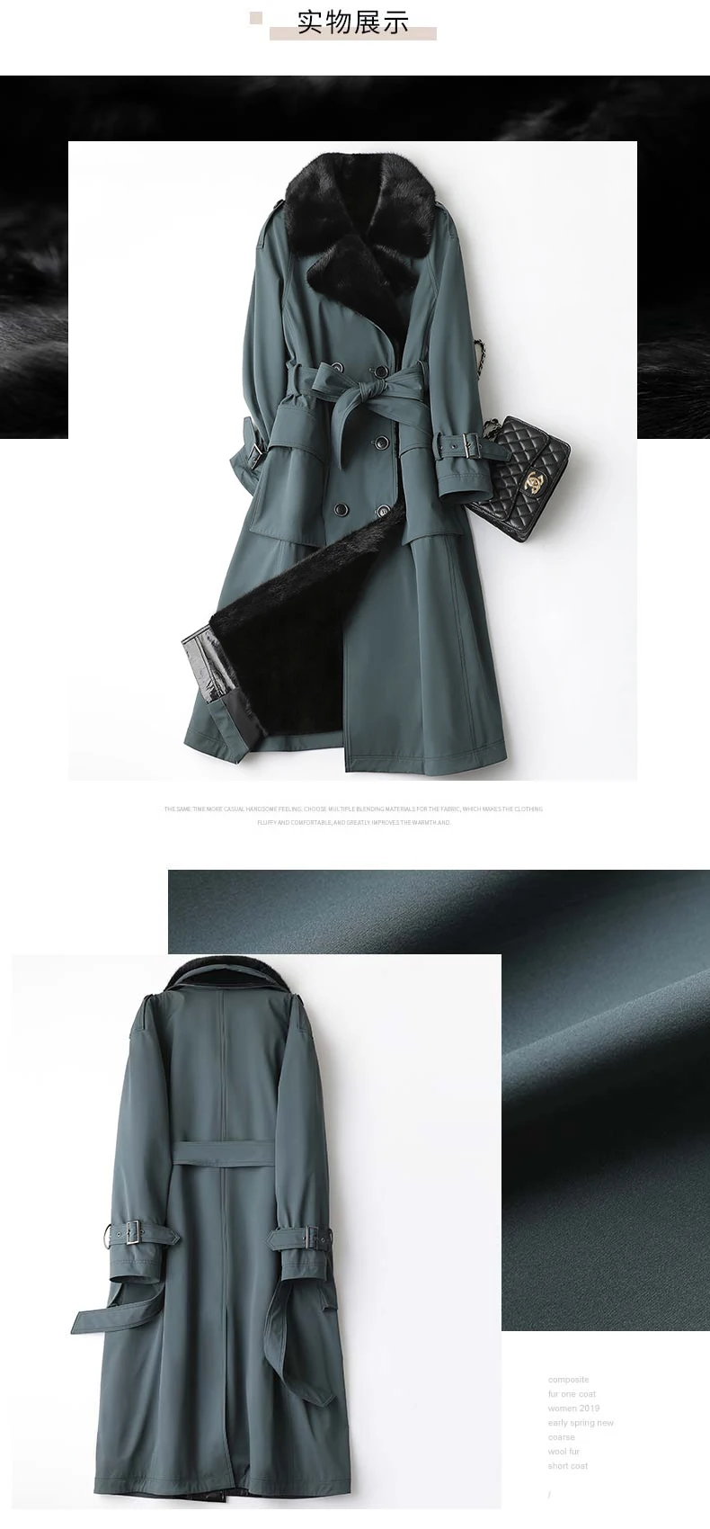 Lautaro Winter Long Warm Thick Park with Faux Fur Inside Belt Pockets Double Breasted Luxury Fur Lined Trench Coat for Women