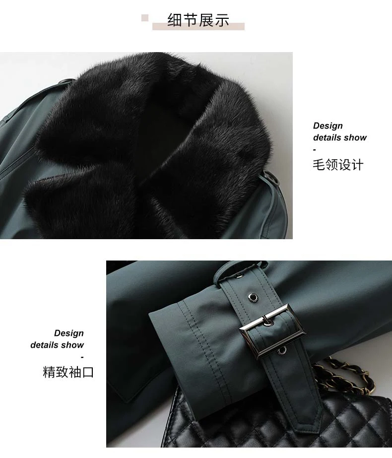 Lautaro Winter Long Warm Thick Park with Faux Fur Inside Belt Pockets Double Breasted Luxury Fur Lined Trench Coat for Women