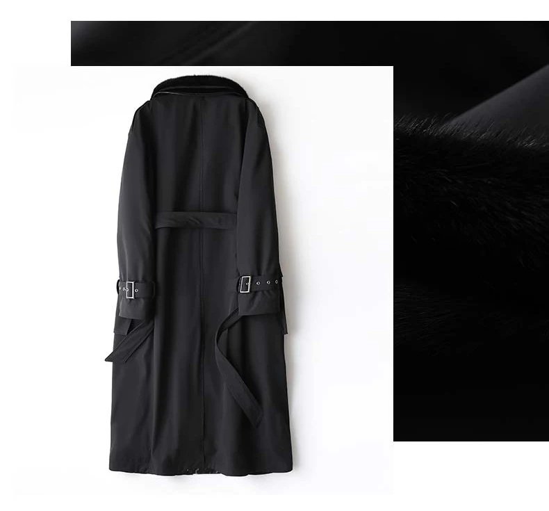 Lautaro Winter Long Warm Thick Park with Faux Fur Inside Belt Pockets Double Breasted Luxury Fur Lined Trench Coat for Women