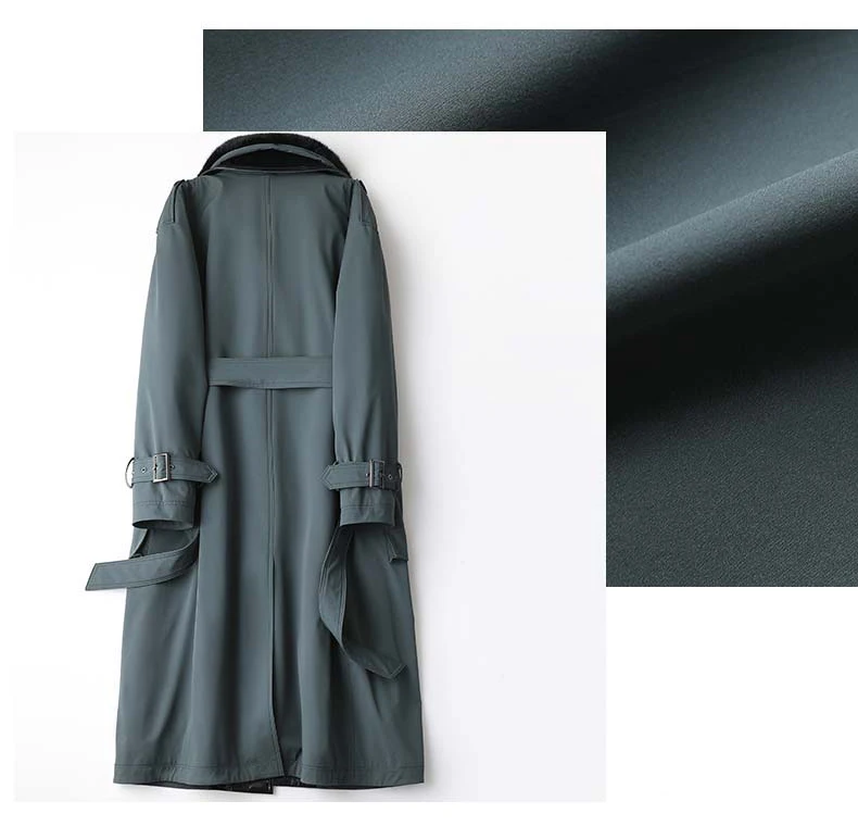 Lautaro Winter Long Warm Thick Park with Faux Fur Inside Belt Pockets Double Breasted Luxury Fur Lined Trench Coat for Women