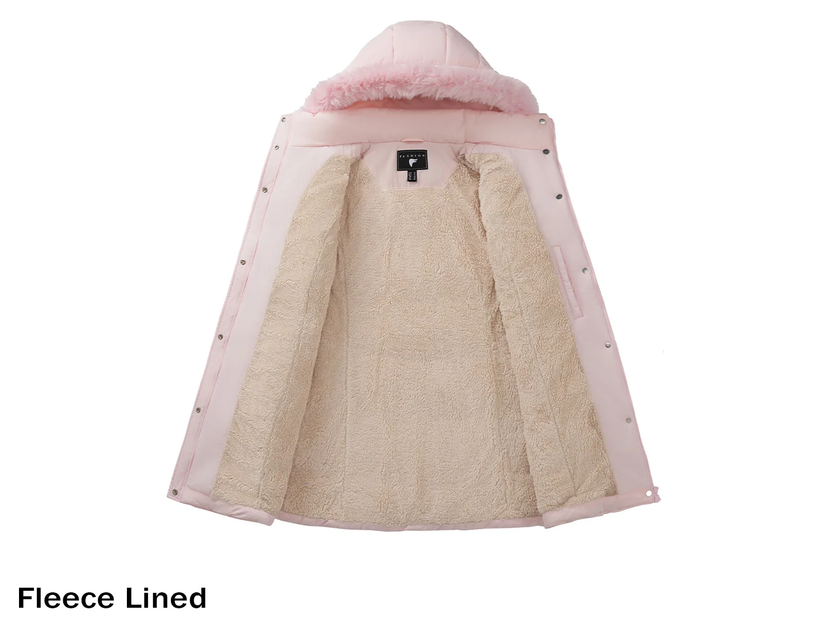 TACVASEN Womens Sherpa Lined Winter Parka Water-Resistant Windproof Mid-Length Quilted Puffer Coat with Detachable Faux Fur Hood