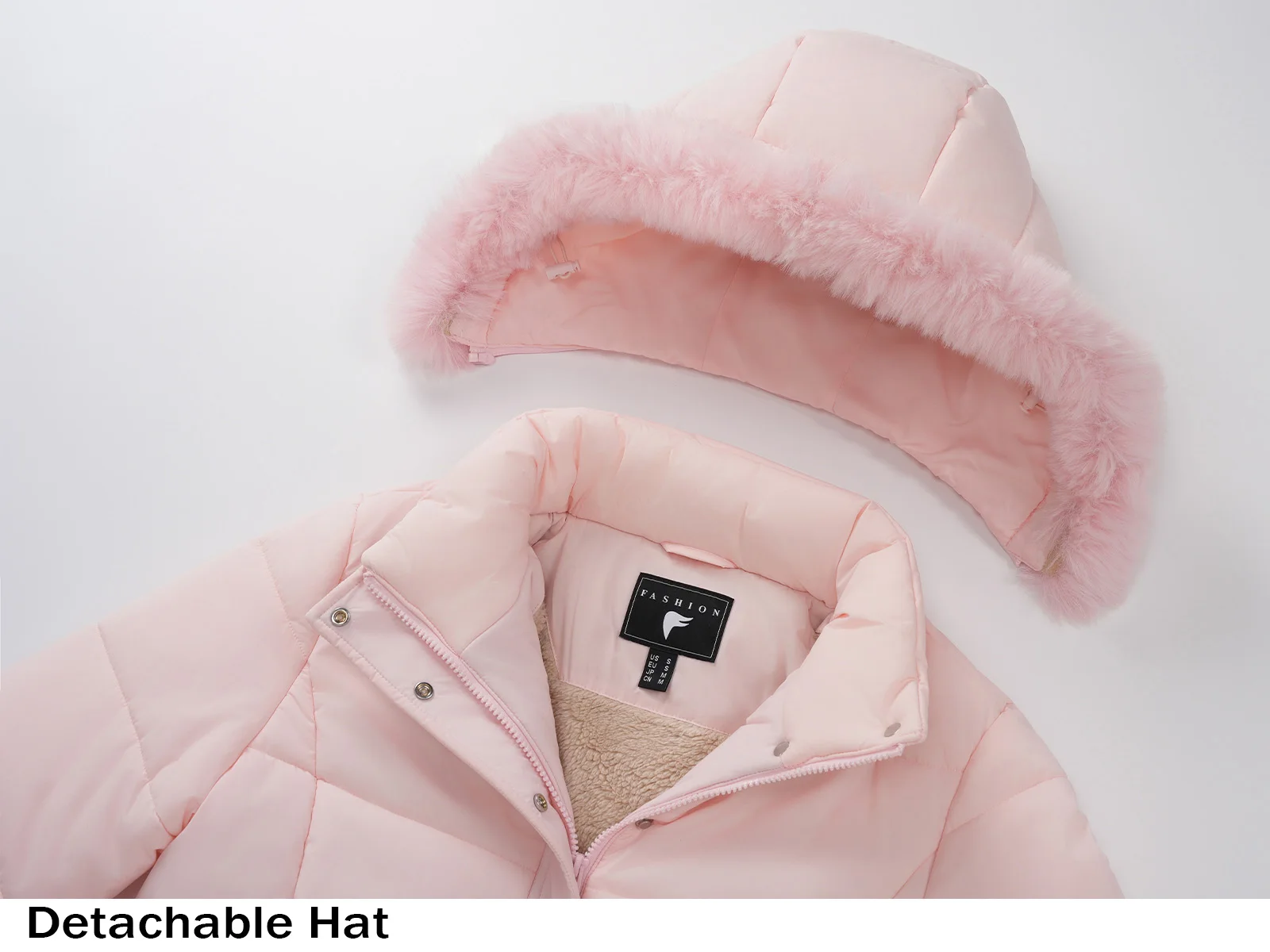 TACVASEN Womens Sherpa Lined Winter Parka Water-Resistant Windproof Mid-Length Quilted Puffer Coat with Detachable Faux Fur Hood