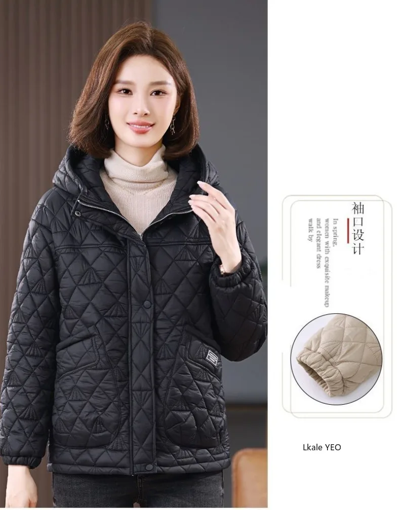 New 2025 Middle-aged Mother Loose Casual Women's Winter Parka Coat Comfortable Long Sleeve High-end Ladies Down Cotton Jacket