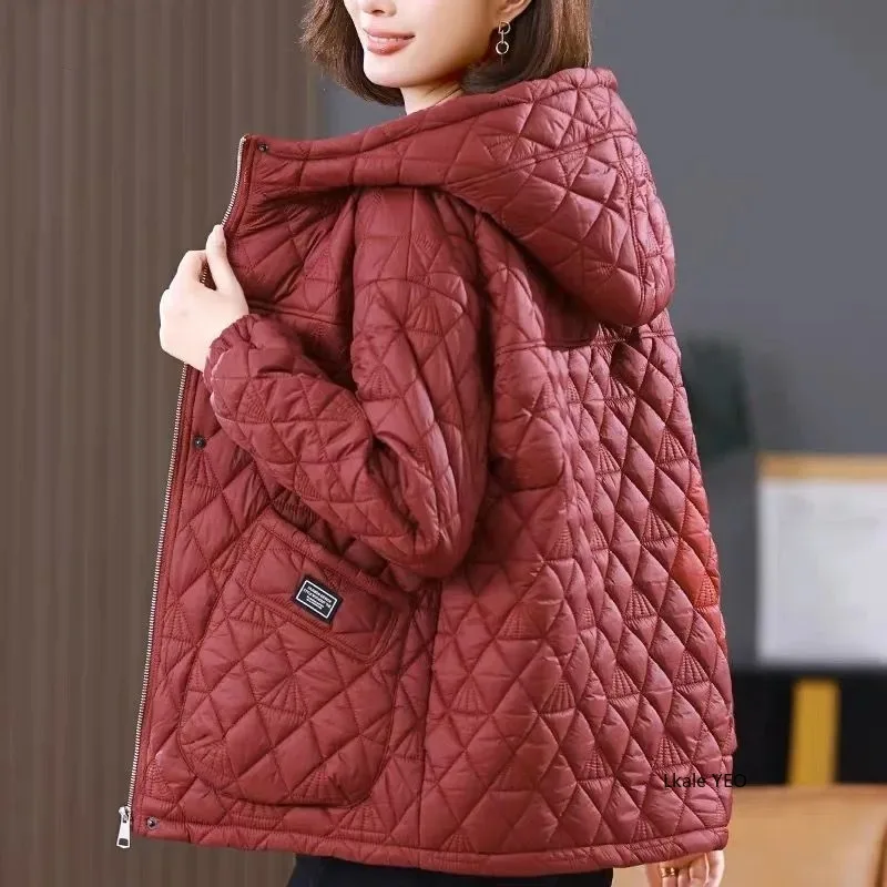 New 2025 Middle-aged Mother Loose Casual Women's Winter Parka Coat Comfortable Long Sleeve High-end Ladies Down Cotton Jacket