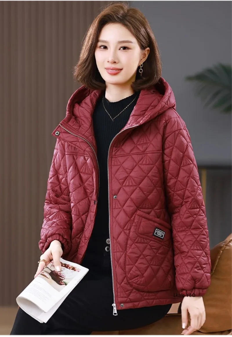 New 2025 Middle-aged Mother Loose Casual Women's Winter Parka Coat Comfortable Long Sleeve High-end Ladies Down Cotton Jacket