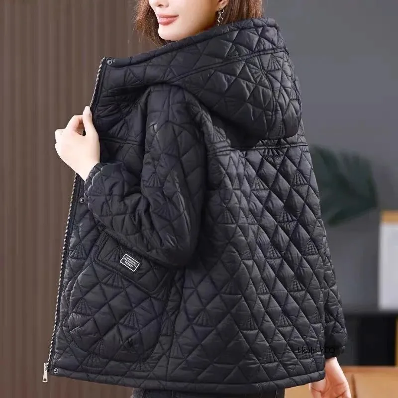 New 2025 Middle-aged Mother Loose Casual Women's Winter Parka Coat Comfortable Long Sleeve High-end Ladies Down Cotton Jacket