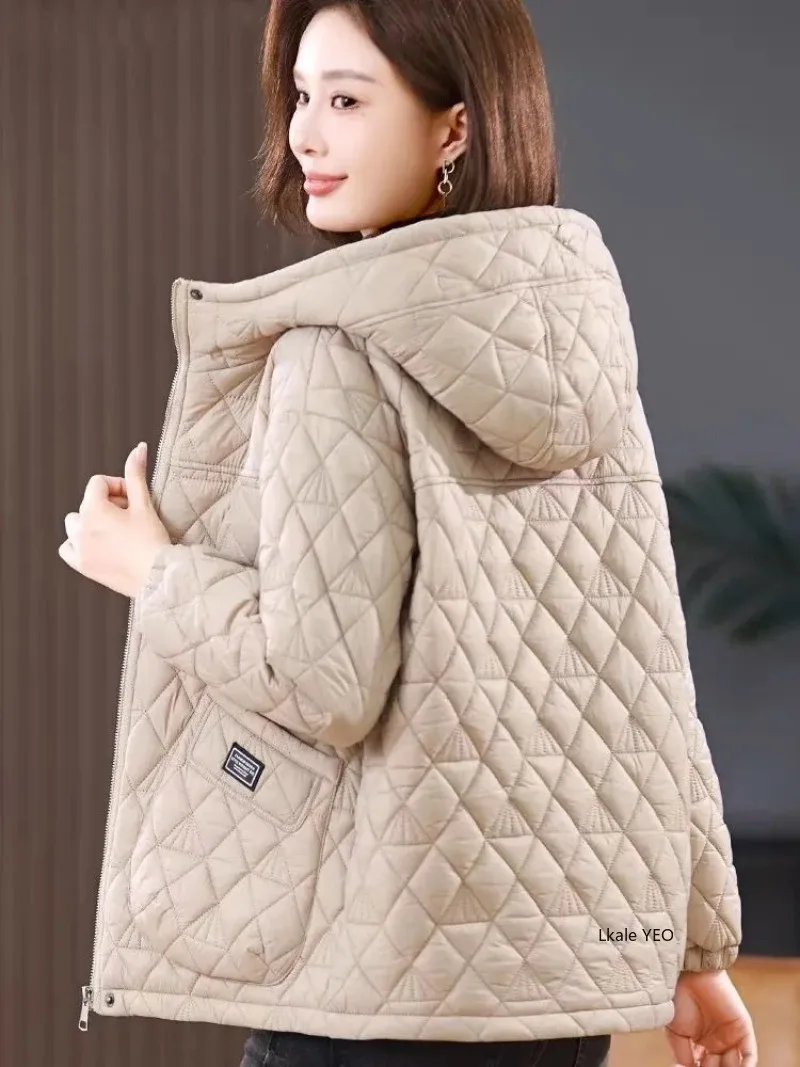 New 2025 Middle-aged Mother Loose Casual Women's Winter Parka Coat Comfortable Long Sleeve High-end Ladies Down Cotton Jacket