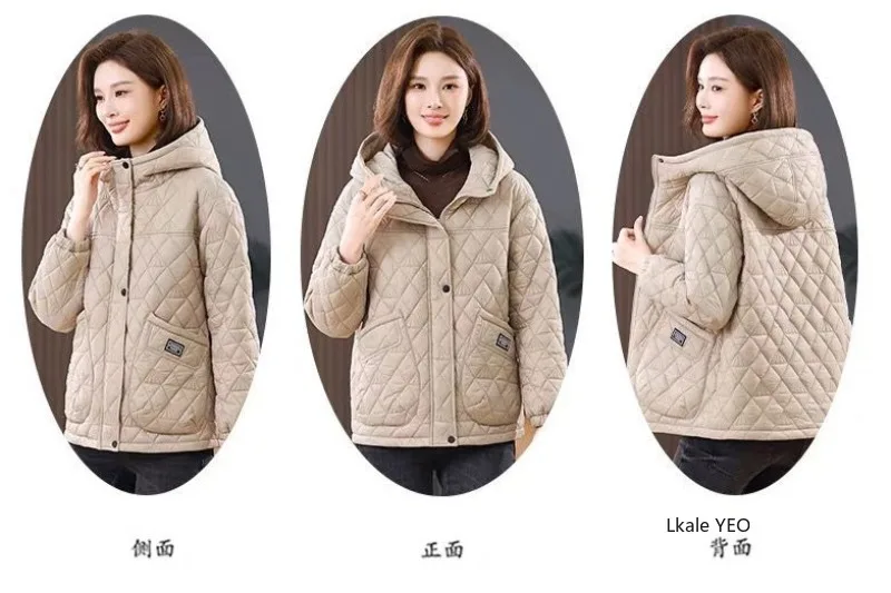 New 2025 Middle-aged Mother Loose Casual Women's Winter Parka Coat Comfortable Long Sleeve High-end Ladies Down Cotton Jacket
