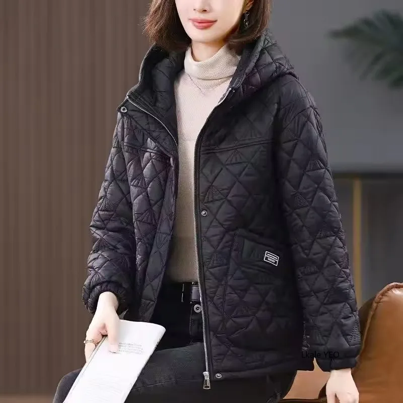New 2025 Middle-aged Mother Loose Casual Women's Winter Parka Coat Comfortable Long Sleeve High-end Ladies Down Cotton Jacket