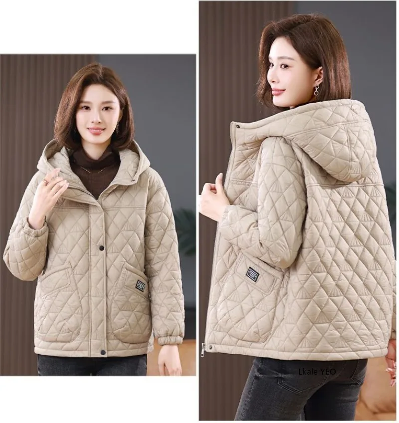 New 2025 Middle-aged Mother Loose Casual Women's Winter Parka Coat Comfortable Long Sleeve High-end Ladies Down Cotton Jacket