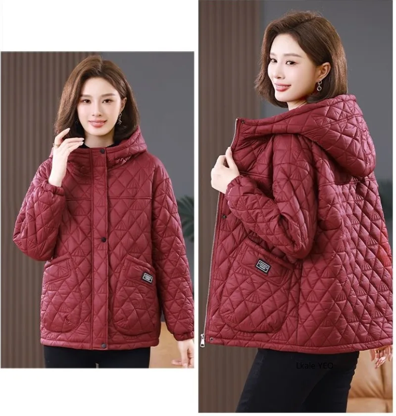 New 2025 Middle-aged Mother Loose Casual Women's Winter Parka Coat Comfortable Long Sleeve High-end Ladies Down Cotton Jacket