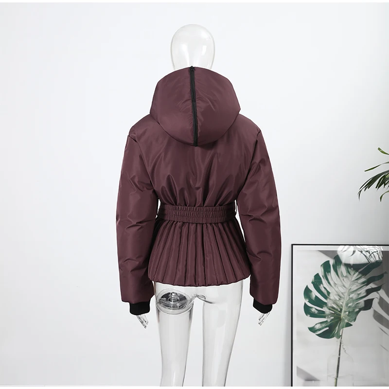 Ski Parkas Coat Jacket Women Zipper Belts Thicken 2025 Winter Skiing Cotton Lapel Snow Female Skiwear Outdoor Street Outwear Top