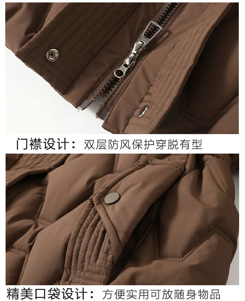 2026 Fashion Winter Long Parkas Women's Down Cotton-padded Jacket Detachable-sleeve Coats Thicken Warm Overcoat Hooded Outerwear