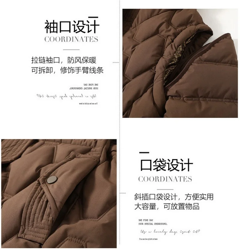 2026 Fashion Winter Long Parkas Women's Down Cotton-padded Jacket Detachable-sleeve Coats Thicken Warm Overcoat Hooded Outerwear