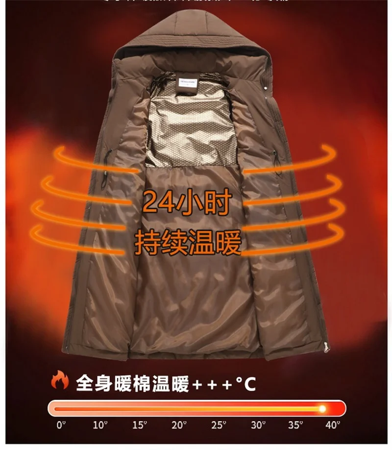 2026 Fashion Winter Long Parkas Women's Down Cotton-padded Jacket Detachable-sleeve Coats Thicken Warm Overcoat Hooded Outerwear