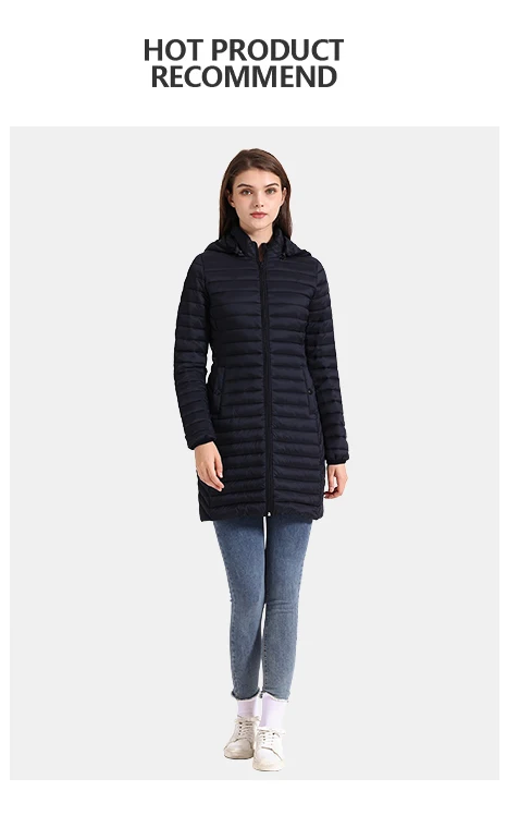 SANTELON Winter Women Loose Long Parka Coat With Detachable Hood Female Soild Ultralight Portable Warm Padded Cotton Outwear