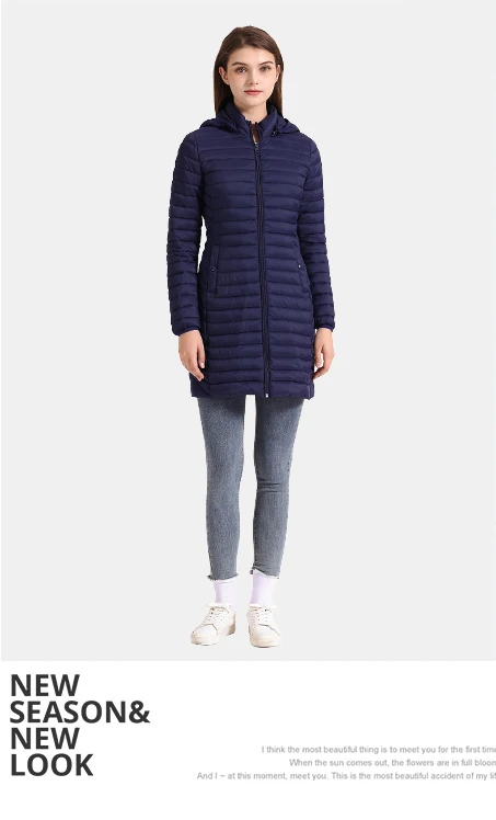 SANTELON Winter Women Loose Long Parka Coat With Detachable Hood Female Soild Ultralight Portable Warm Padded Cotton Outwear